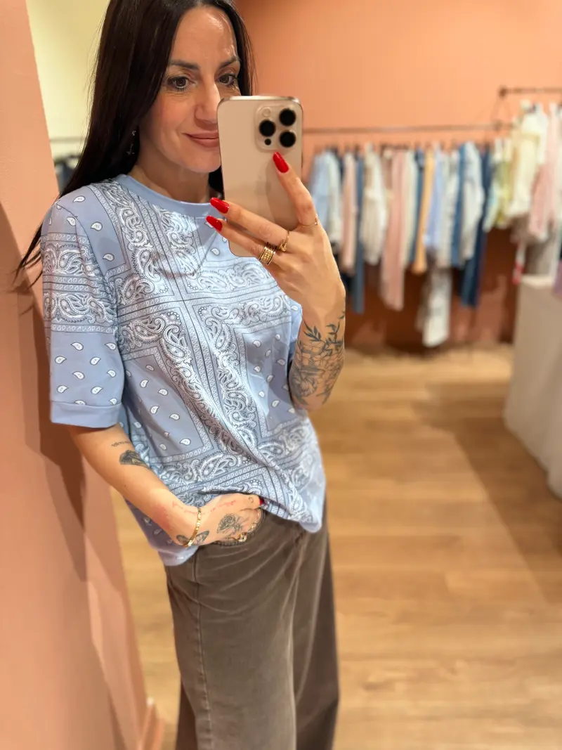 T Shirt bandana celeste