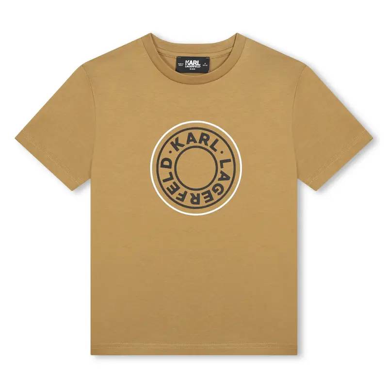 T-SHIRT BEIGE CON LOGO KARL LAGERFELD