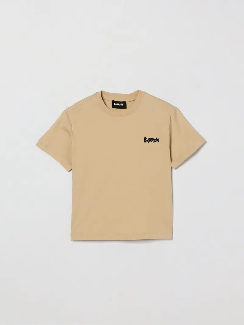 T-SHIRT BEIGE CON LOGO SUL RETRO NERO BARROW