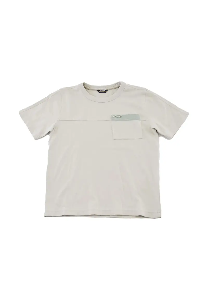 T-SHIRT BEIGE CON TASCHINO K-WAY
