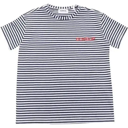 T-SHIRT BIANCA/BLU DONDUP