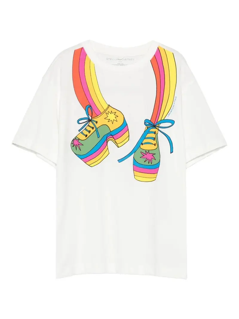 T-SHIRT BIANCA CON FANTASIA MULTICOLORE STELLA MCCARTNEY