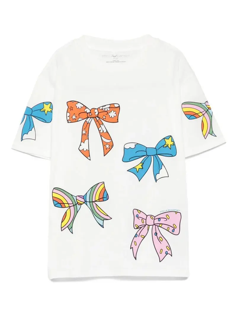 T-SHIRT BIANCA CON FIOCCHI COLORATI STELLA MCCARTNEY
