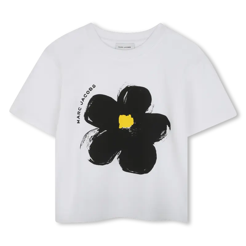 T-SHIRT BIANCA CON FIORE NERO MARC JACOBS