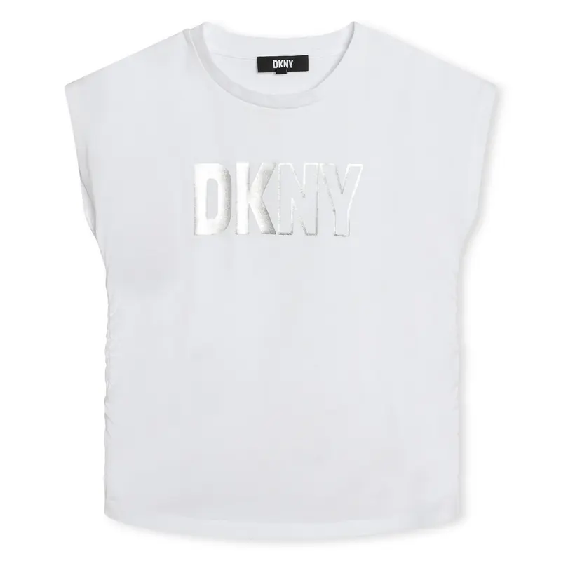 T-SHIRT BIANCA CON LOGO ARGENTO