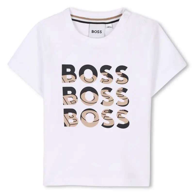 T-SHIRT BIANCA CON LOGO BICOLORE HUGO BOSS