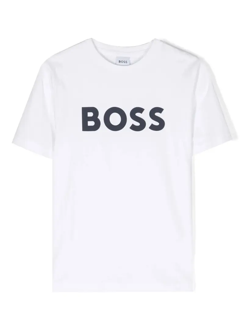 T-SHIRT BIANCA CON LOGO BLU HUGO BOSS
