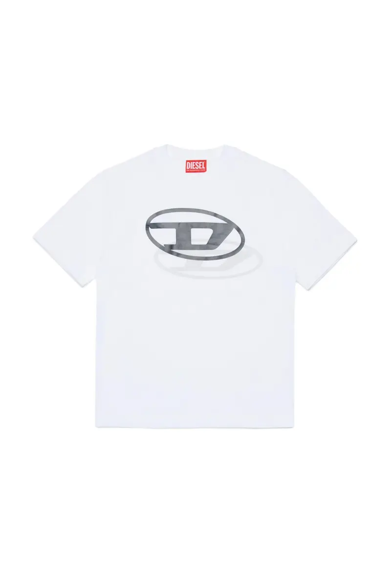 T-SHIRT BIANCA CON LOGO DIESEL NERO