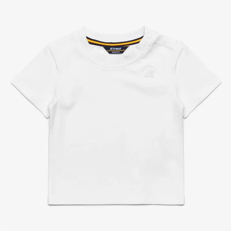 T-SHIRT BIANCA CON LOGO IN GOMMA K-WAY