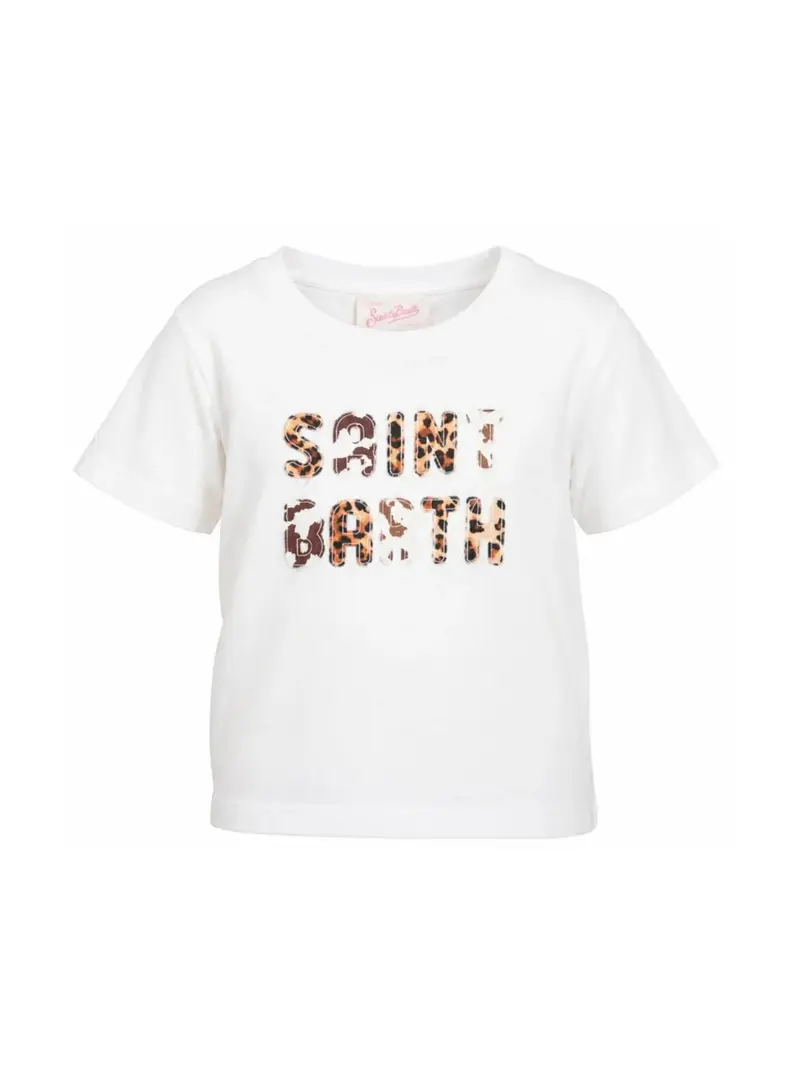 T-SHIRT BIANCA CON LOGO MACULATO MC2 SAINT BARTH