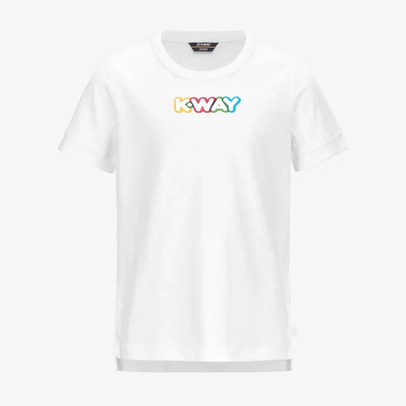 T-SHIRT BIANCA CON LOGO  MULTICOLOR K-WAY