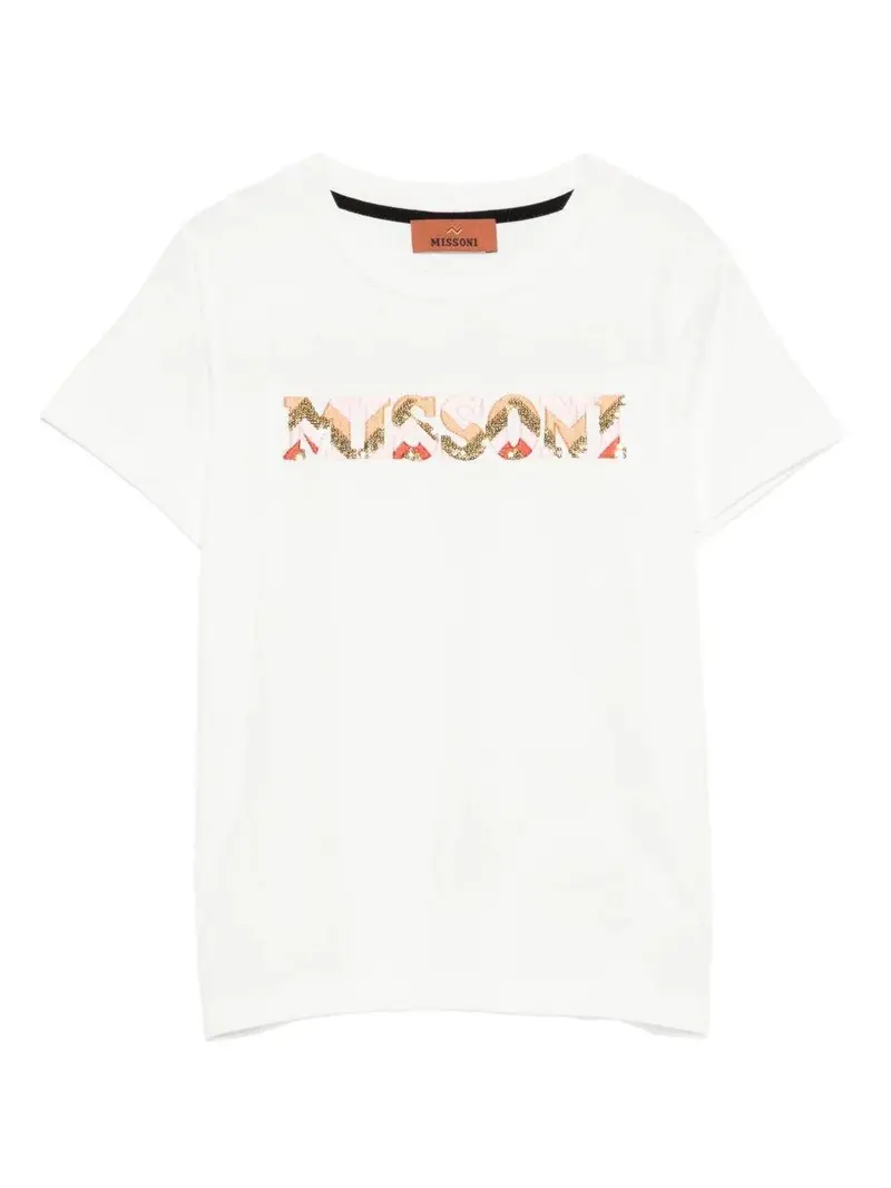 T-SHIRT BIANCA CON LOGO MULTICOLOR MISSONI