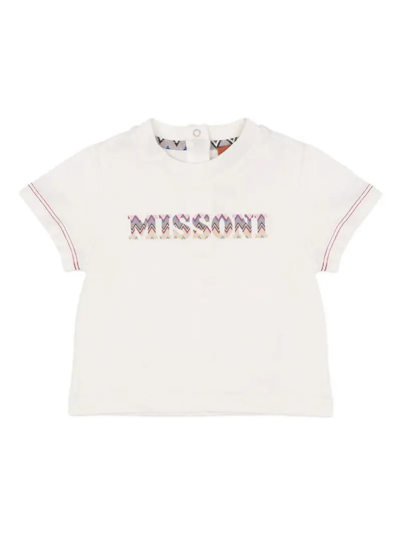 T-SHIRT BIANCA CON LOGO MULTICOLORE MISSONI