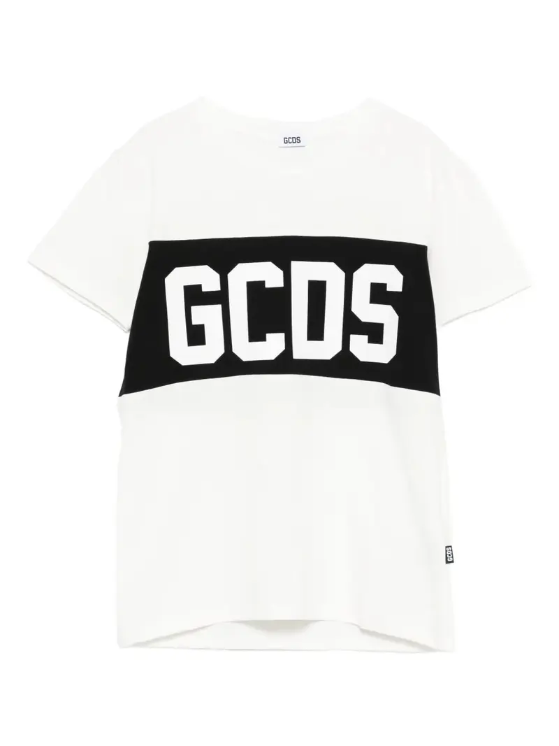 T-SHIRT BIANCA CON LOGO NERO GCDS