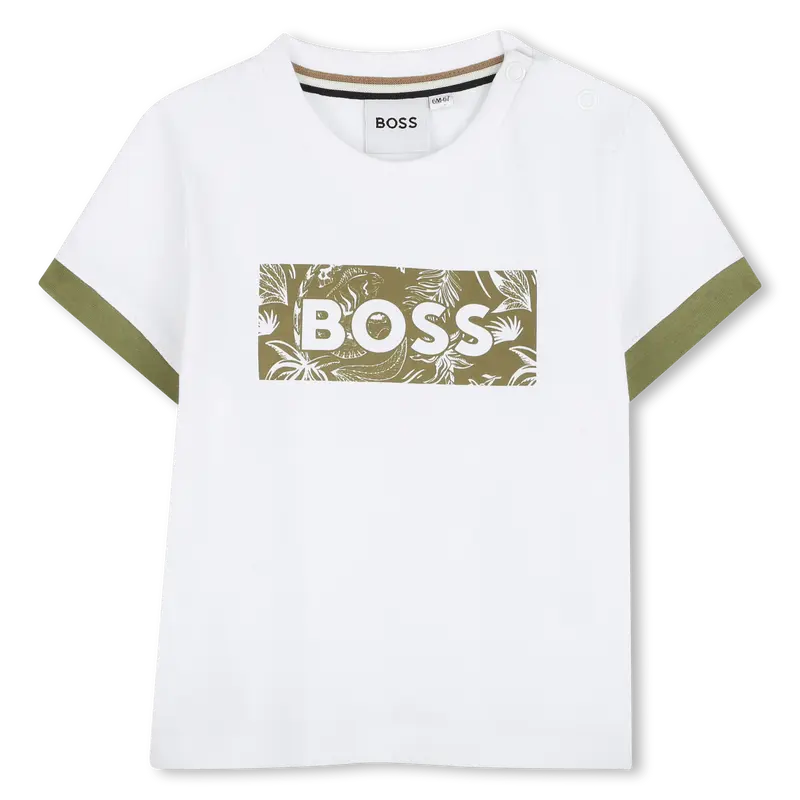 T-SHIRT BIANCA CON LOGO PALME HUGO BOSS