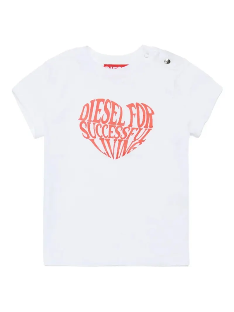 T-SHIRT BIANCA CON LOGO ROSSO DIESEL FOR SUCCESSFULL LIVING