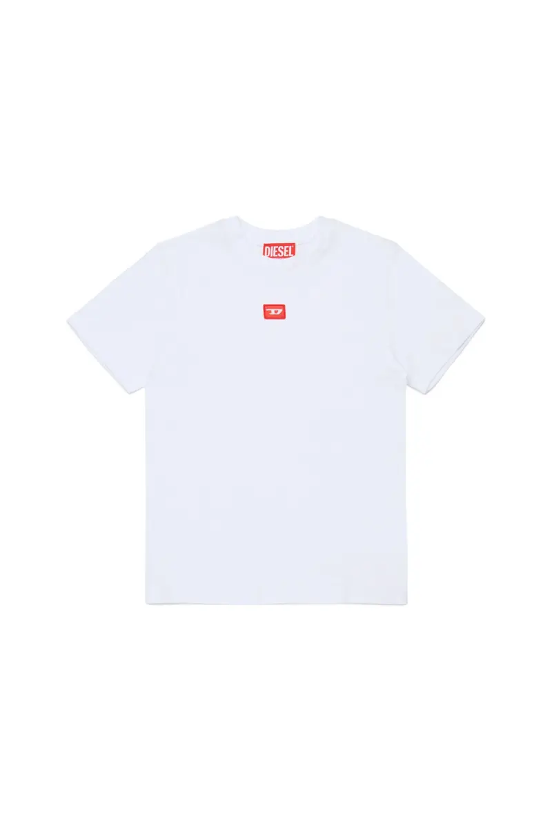 T-SHIRT BIANCA CON LOGO ROSSO DIESEL
