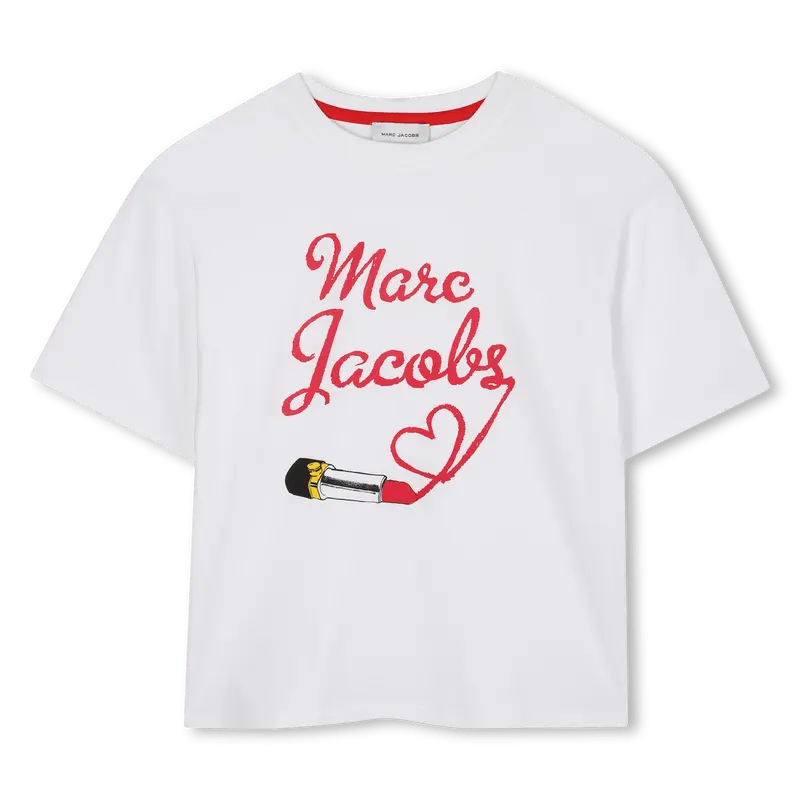 T-SHIRT BIANCA CON LOGO ROSSO MARC JACOBS