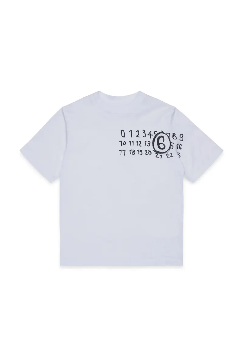 T-SHIRT BIANCA CON LOGO SCRITTO A MANO MAISON MARGIELA