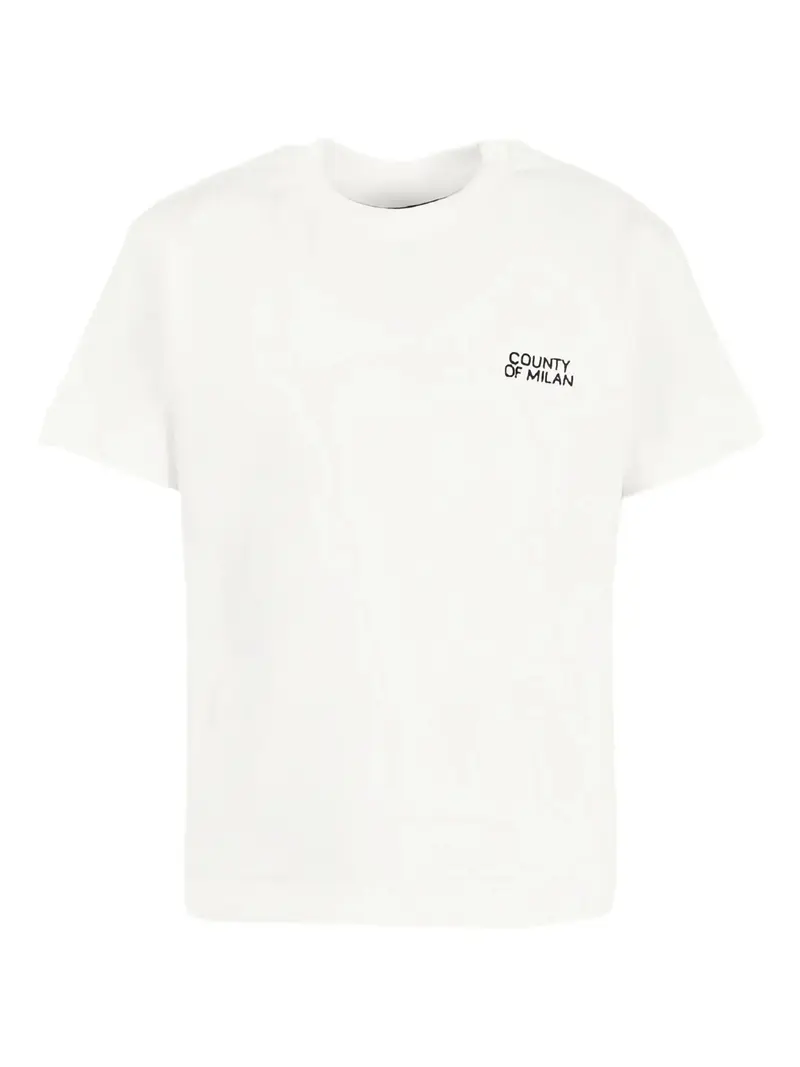 T-SHIRT BIANCA CON LOGO SUL DAVANTI NERO MARCELO BURLON