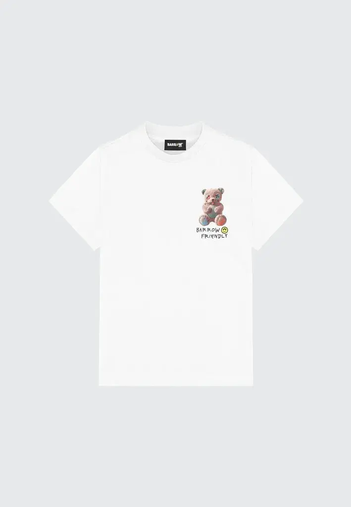 T-SHIRT BIANCA CON LOGO SUL RETRO BARROW