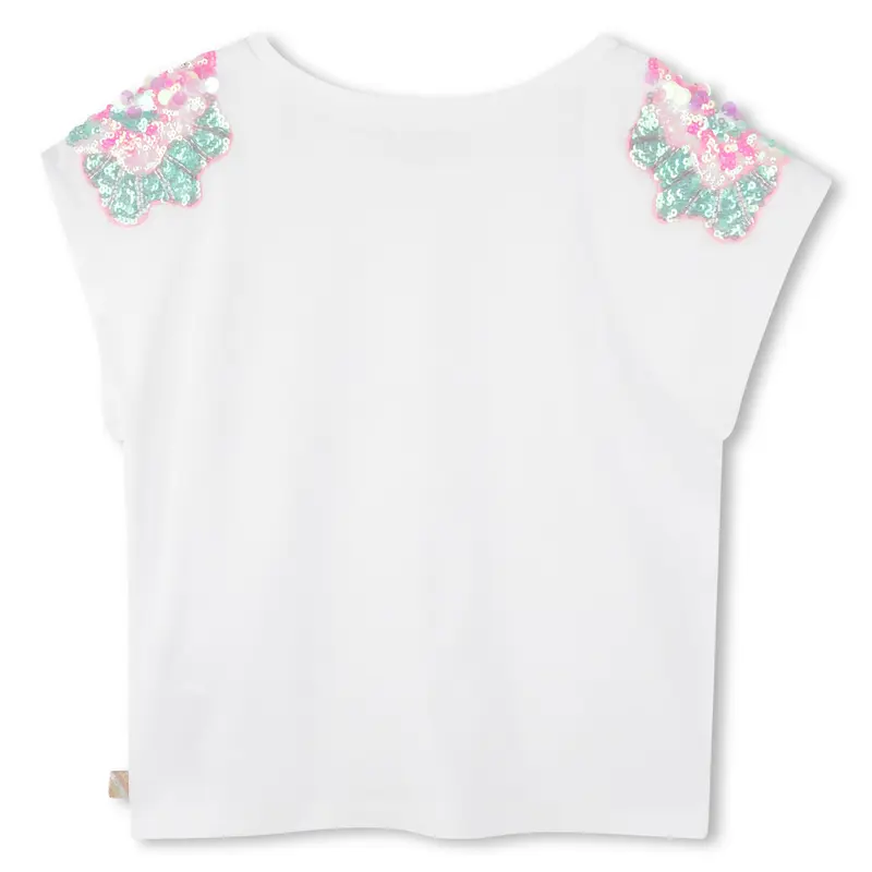 T-SHIRT BIANCA CON PAILLETTES BILLIEBLUSH
