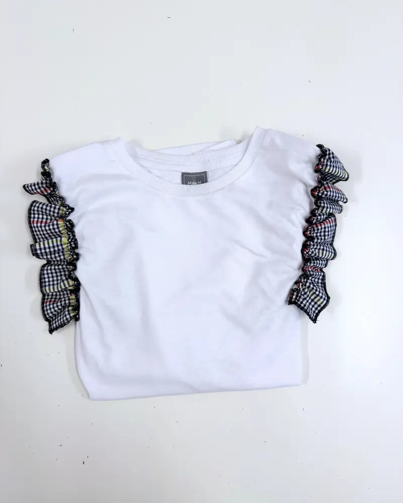 T-Shirt bianca con rouches 2