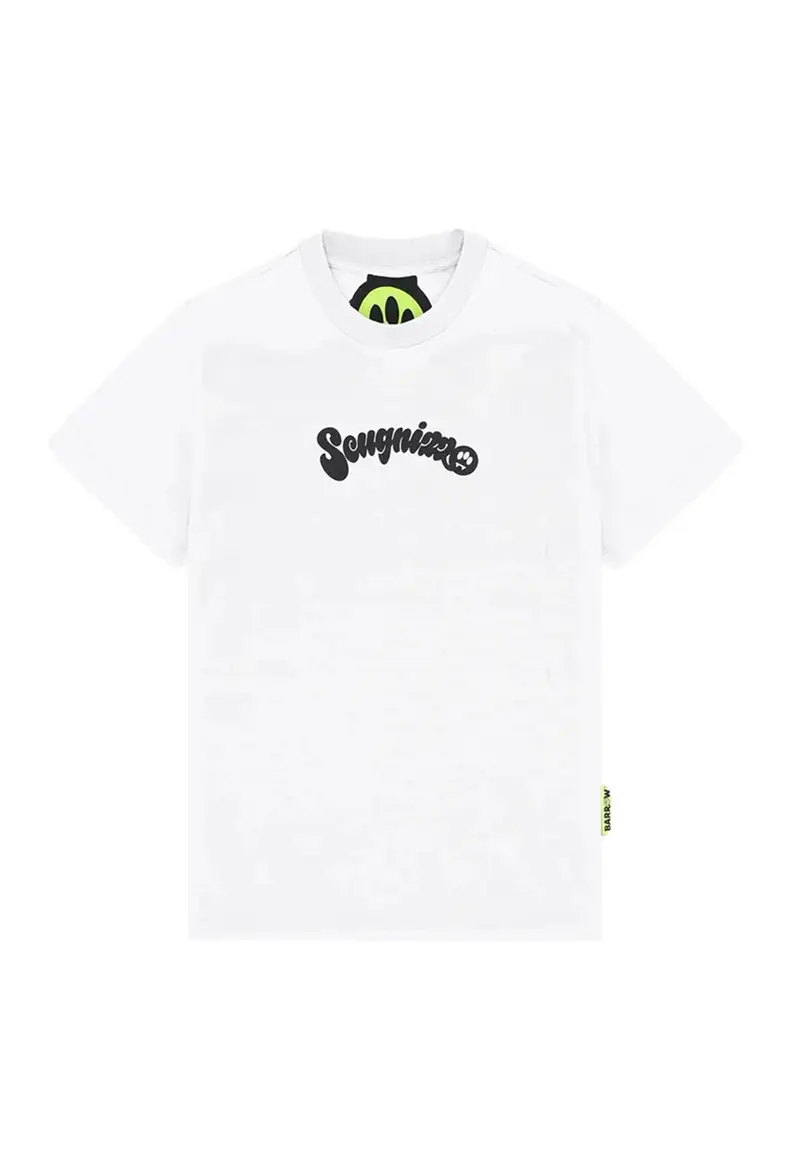 T-SHIRT BIANCA CON SCRITTA SCUGNIZZO NERA BARROW