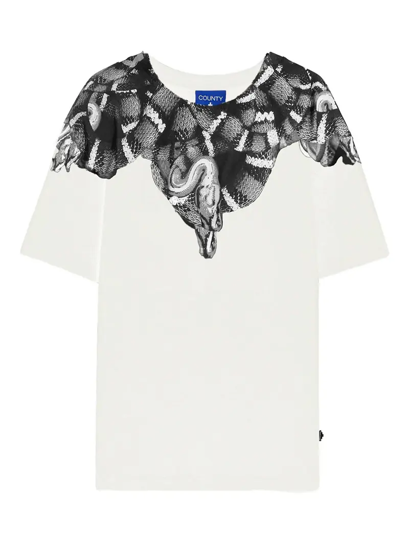 T-SHIRT BIANCA CON STAMPA A SERPENTE MARCELO BURLON