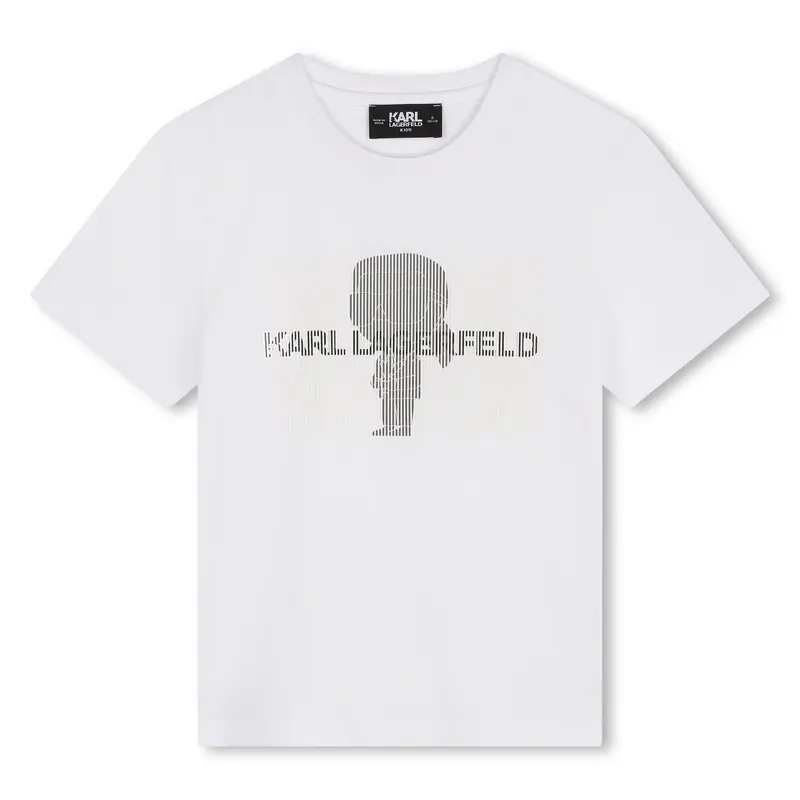 T-SHIRT BIANCA CON STAMPA KARL LAGERFELD