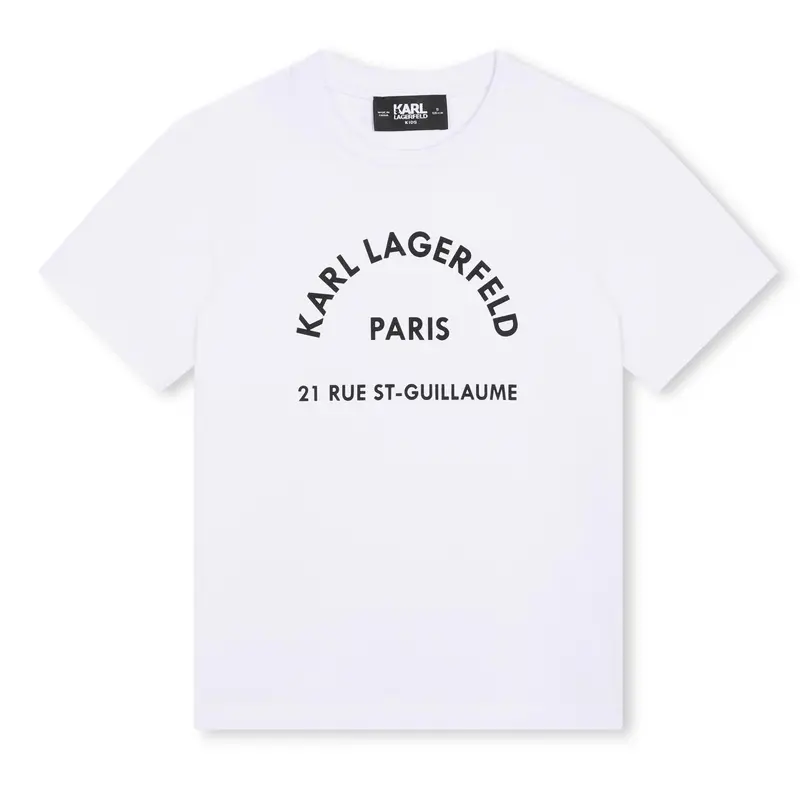 T-SHIRT BIANCA CON STAMPA KARL LAGERFELD