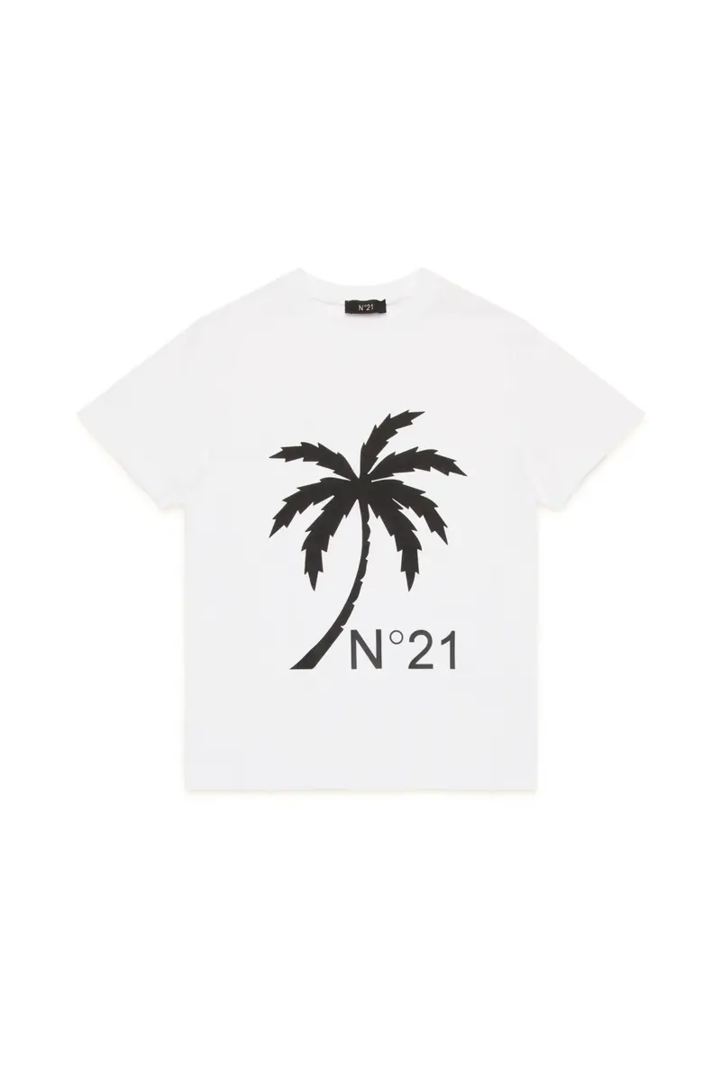 T-SHIRT BIANCA CON STAMPA N21