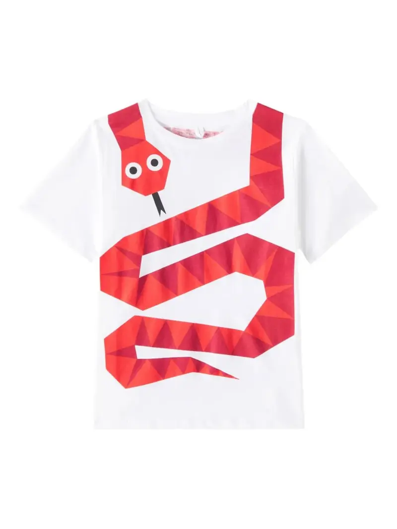 T-SHIRT BIANCA CON STAMPA SERPENTE STELLA MCCARTNEY