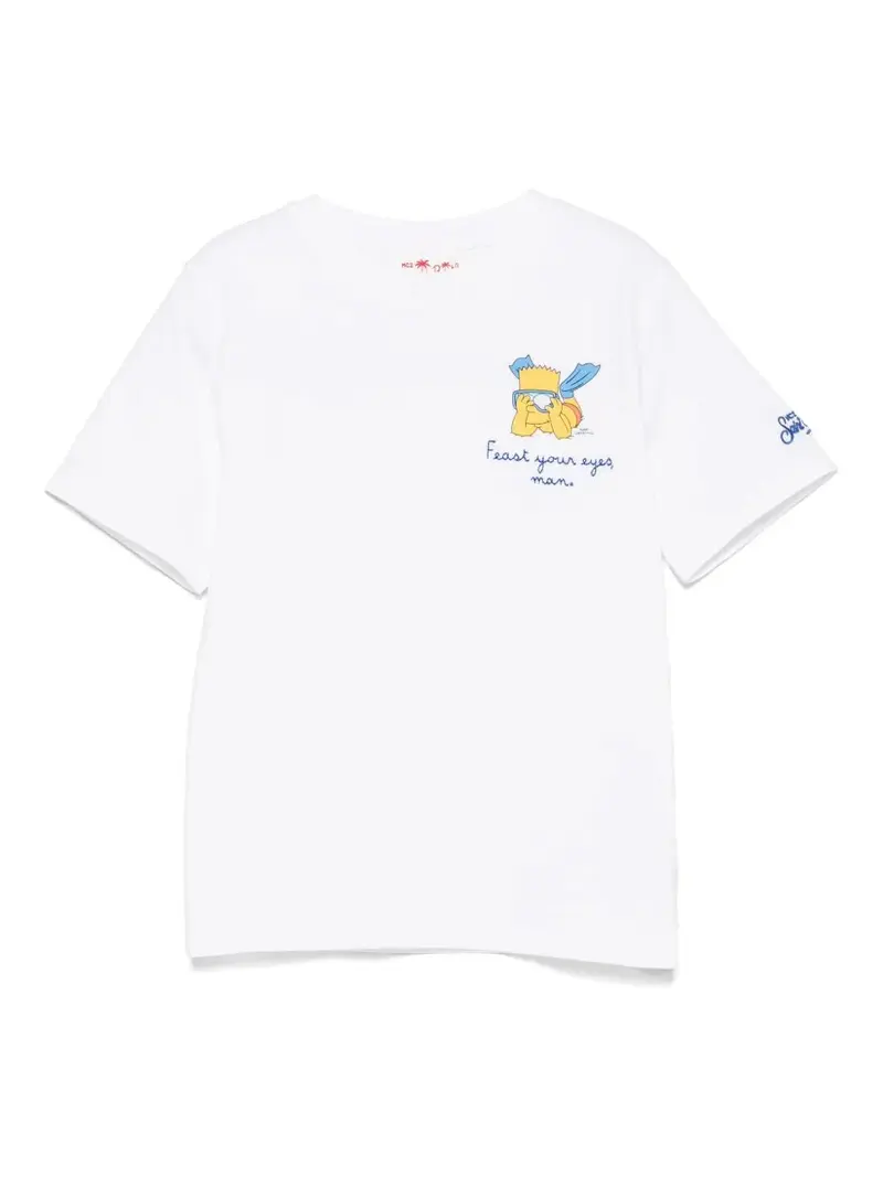 T-SHIRT BIANCA CON STAMPA SIMPSON MC2 SAINT BARTH