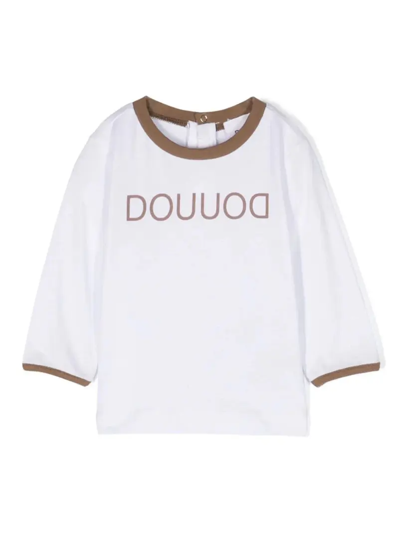 T-SHIRT BIANCA/MARRONE DOUUOD