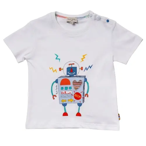 T-shirt bianca neonato maniche corte