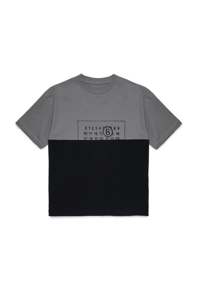 T-SHIRT BICOLORE GRIGIA/NERA MAISON MARGIELA
