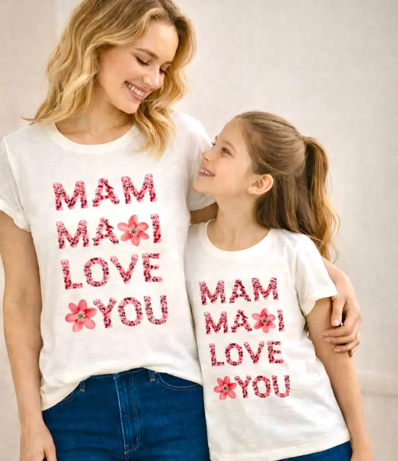 T-SHIRT BIMBA STAMPATA FESTA MAMMA
