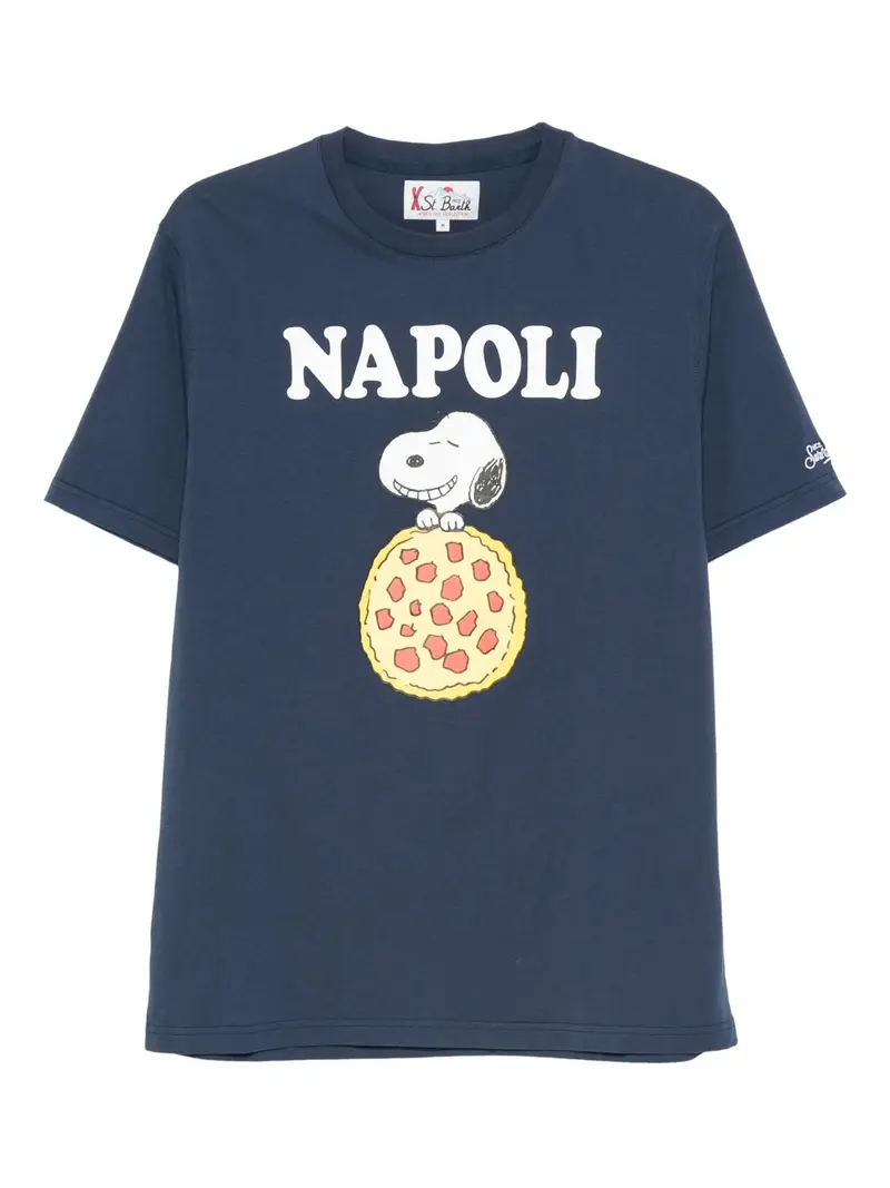 T-SHIRT BLU CON SNOOPY PIZZA NAPOLI MC2 SAINT BARTH
