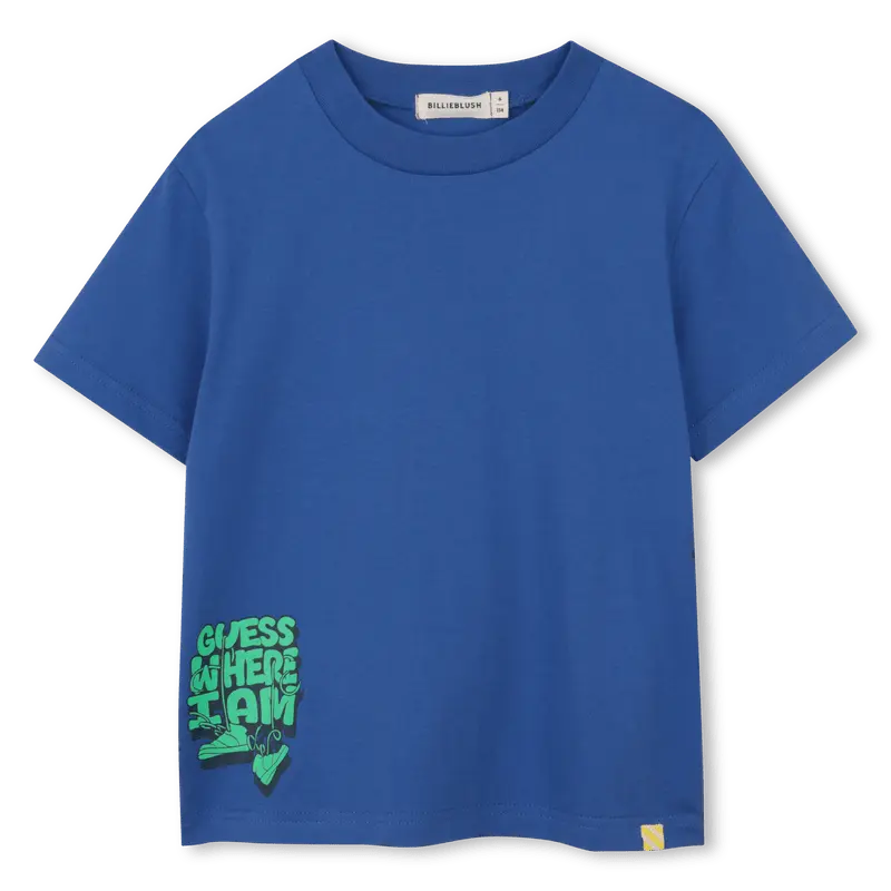 T-SHIRT BLU CON STAMPA SUL RETRO BILLIEBLUSH