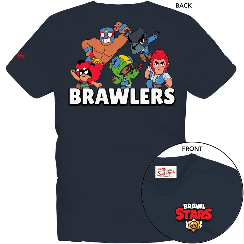 T-SHIRT BLU SCURO CON SCRITTA BRAWL STARS MC2 SAINT BARTH