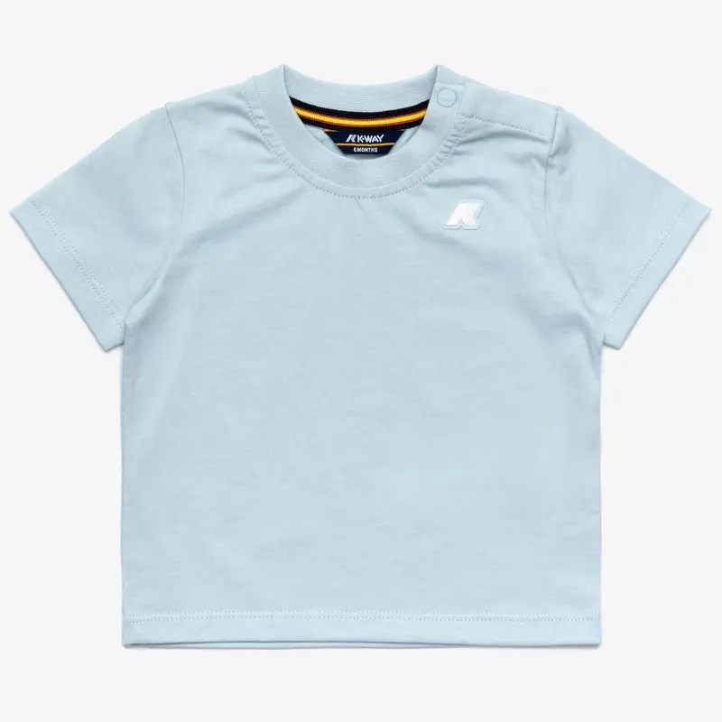 T-SHIRT CELESTE CON LOGO IN GOMMA K-WAY