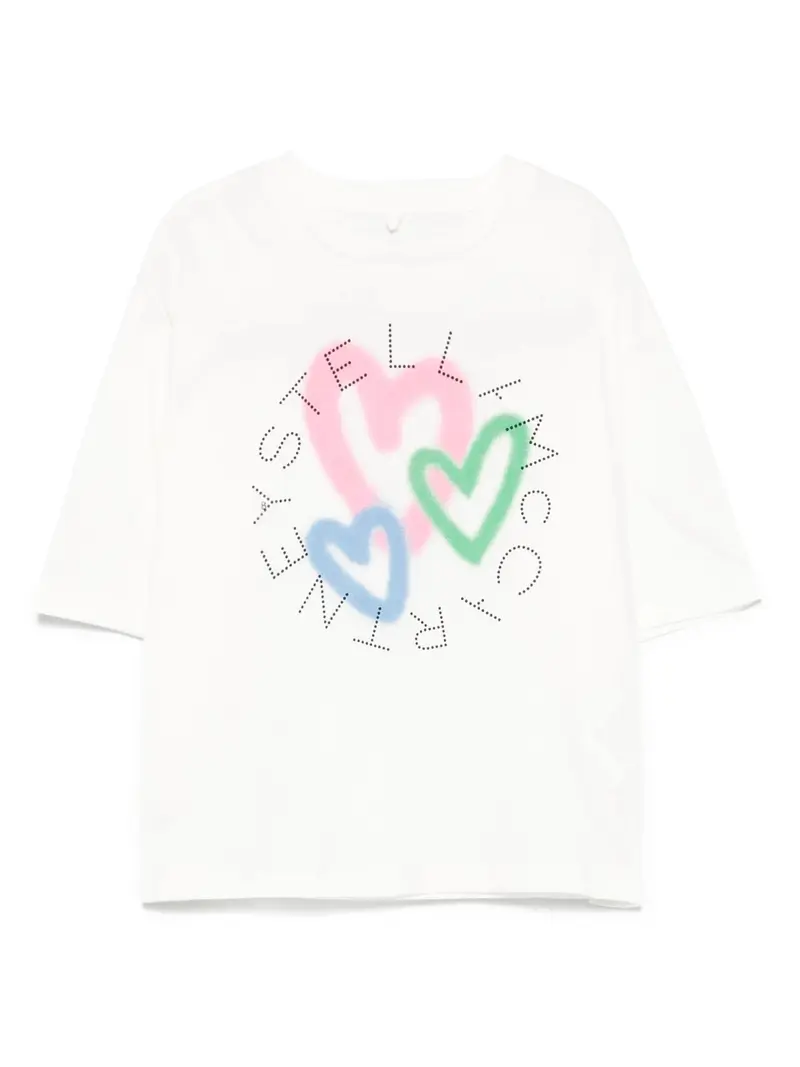 T-SHIRT CON CUORI CORTA BIANCA STELLA MCCARTNEY