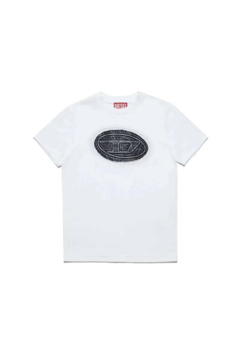 T-SHIRT CON LOGO IN DENIM DIESEL
