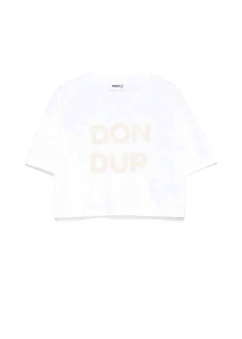 T-SHIRT CON LOGO TULLE DAVANTI BIANCO DONDUP