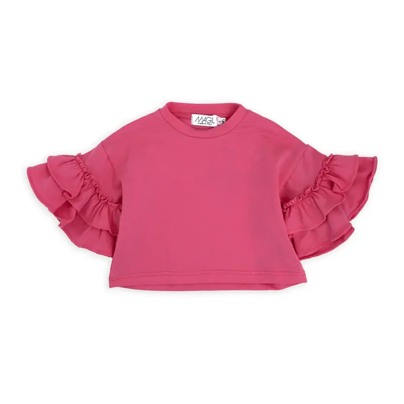 T-SHIRT CON MANICHE CON ROUCHES