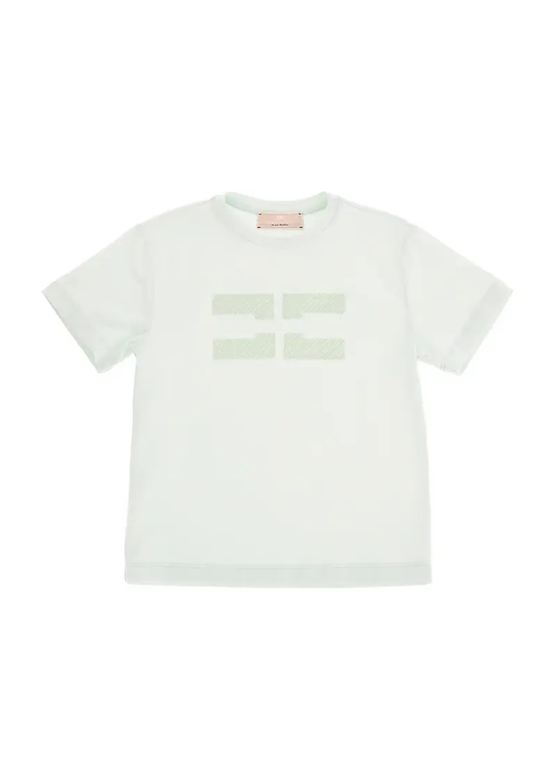 T-SHIRT CON RICAMO E STRASS MENTA ELISABETTA FRANCHI