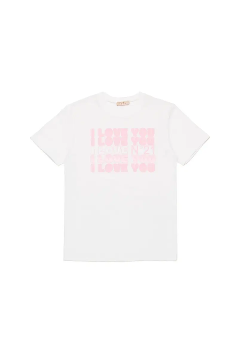 T-SHIRT CON SCRITTA I LOVE YOU ROSA N21
