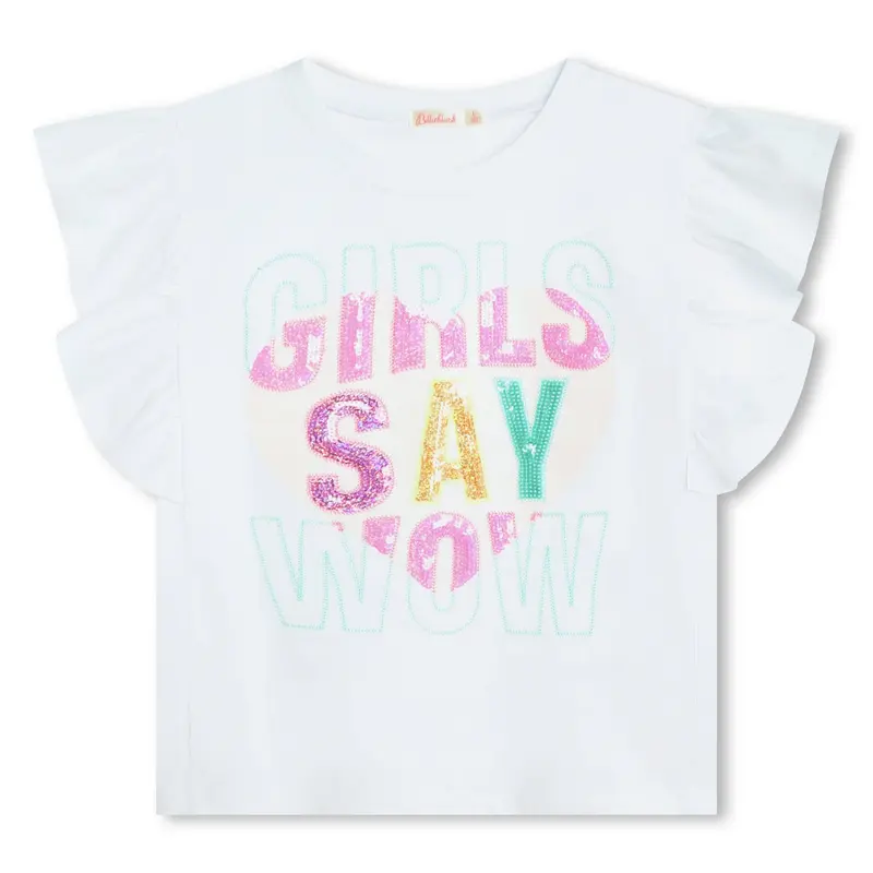 T-SHIRT CON SCRITTA PAILLETTES