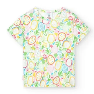 T-shirt con stampa frutti esotici bambina